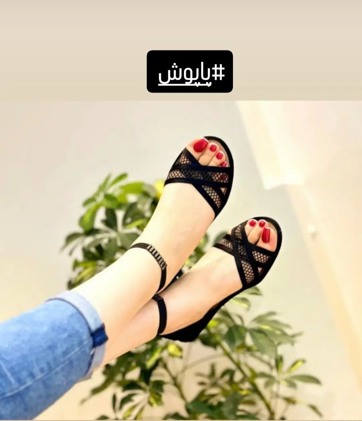 پاپوش زنانه جلو باز بندی کفی چرم سایز۳۶.۳۷.۳۸
