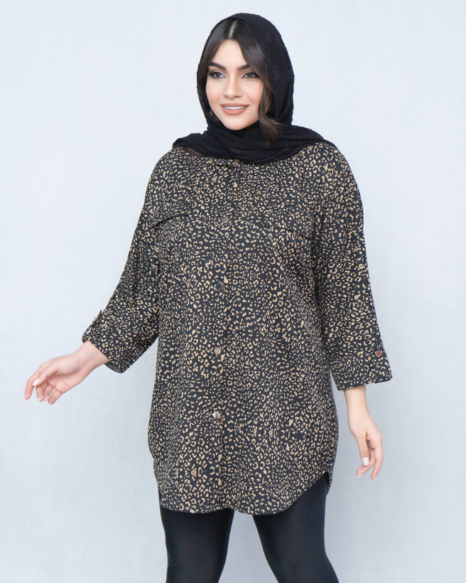 شومیز مانتویی پلنگی