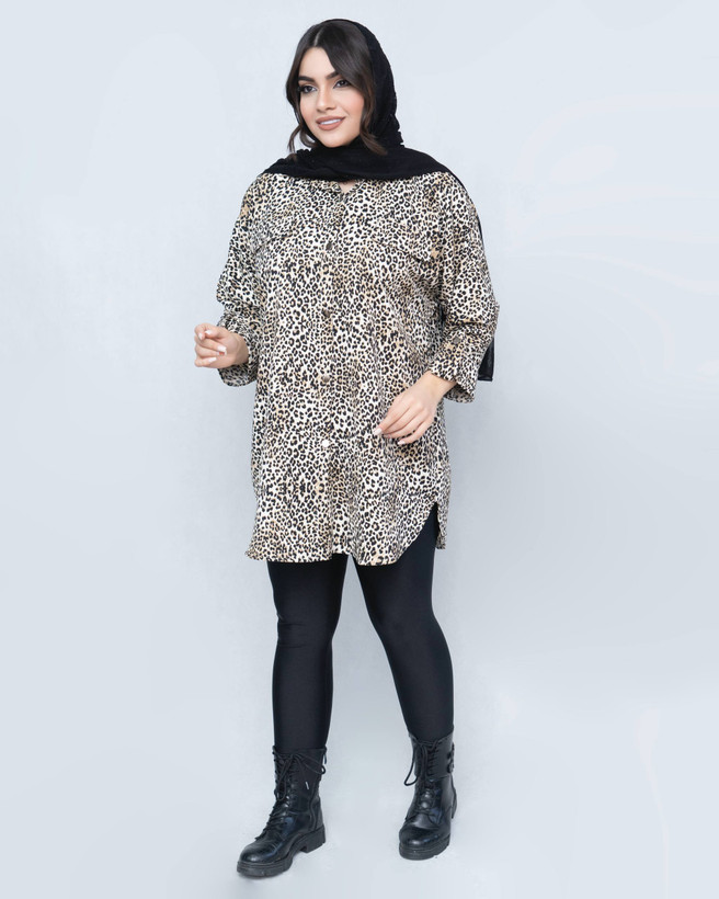 شومیز مانتویی پلنگی