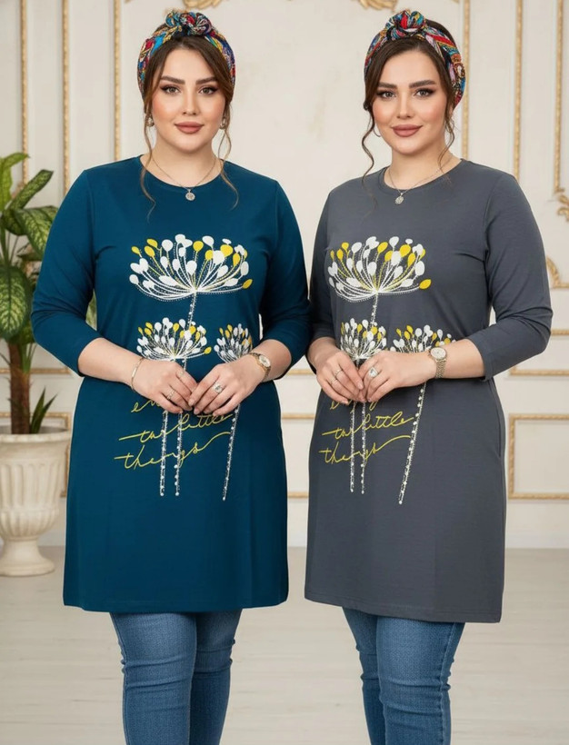 تونیک زنانه بلند مرواریدی
