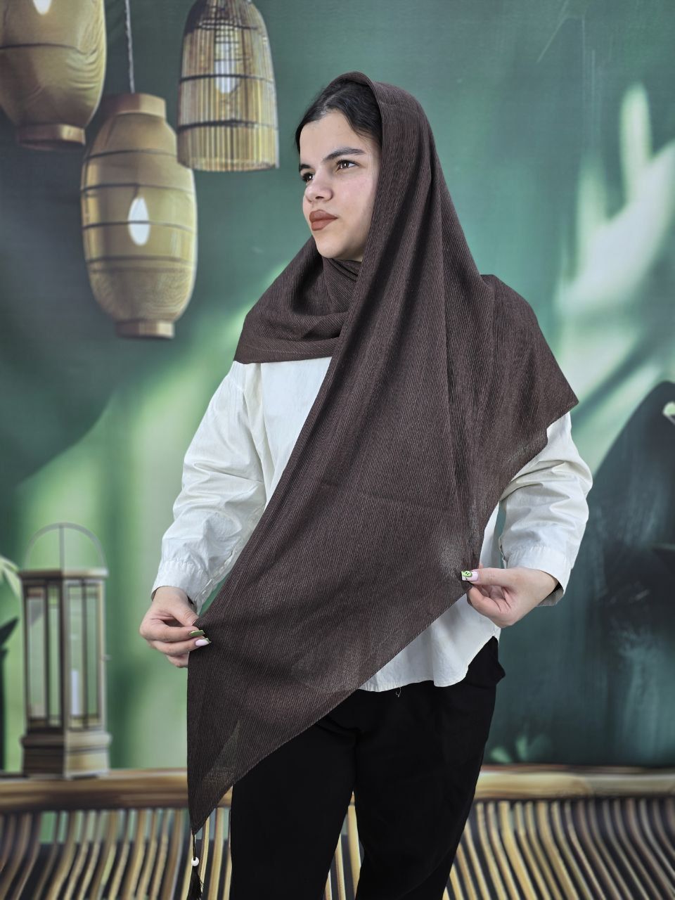 روسری برشکا پلیسه وارداتی لمه دار