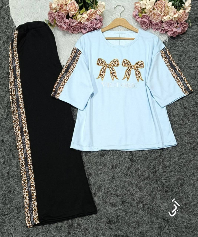 تیشرت باکسی و شلوار بگ پاپیون پلنگی