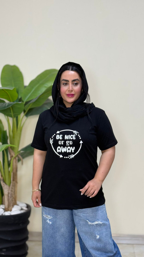 تیشرت زنانه قواره دار جنس پنبه