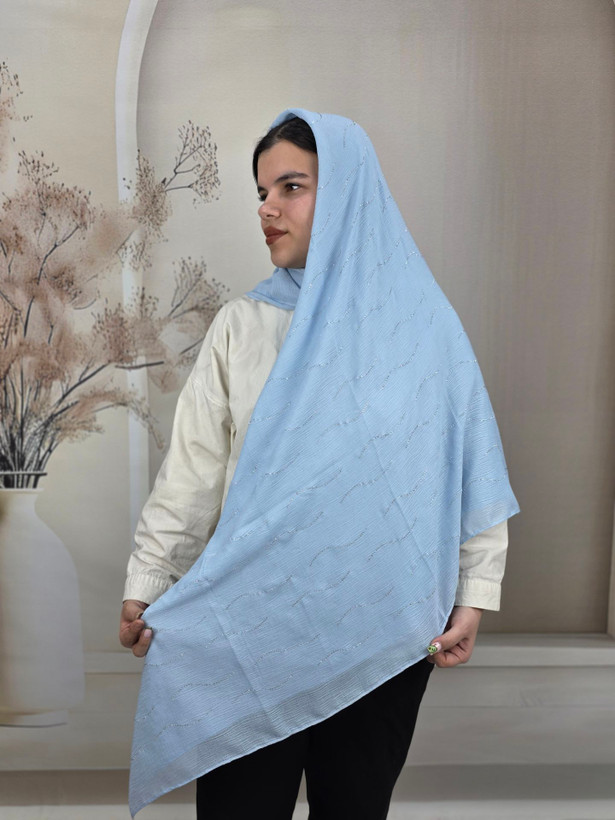 روسری نخی درختی نگین دار موجی قواره۱۴۰