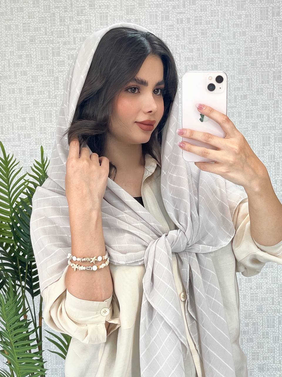 روسری نخی چهارخونه قواره ۱۴۰ جنس عالی